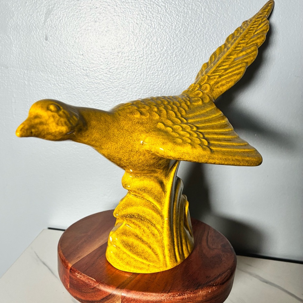 Vintage Royal Haeger Yellow Bird Sculpture Mid-Century Ceramic Art 50s As is